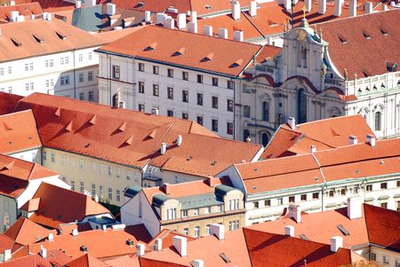 The rooftops of Prague, Czech Republicの写真素材