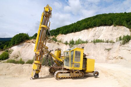 Excavator on a working platform