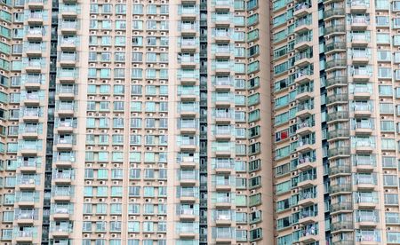 Detail of skyscraper windows in Hong kongの写真素材