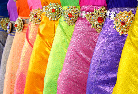 Traditional thai dance dress, Bangkokの写真素材