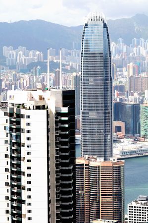 Hong Kong island photographed from Victoria's Peak の写真素材