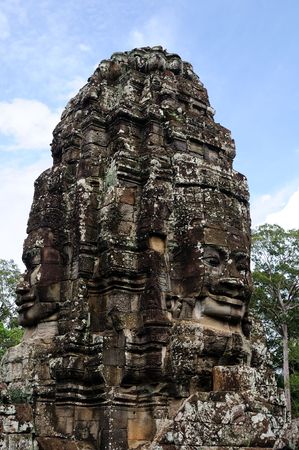 Face of the Cambodian King at Bayon Temple in Siem Reap の写真素材