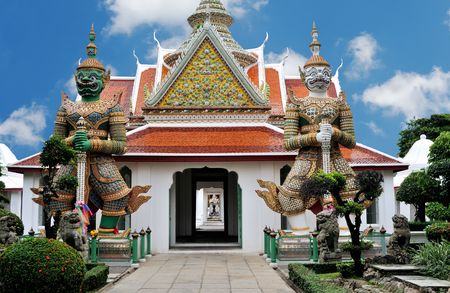 Photograph of A Statue of Guardian in grand palace in Bangkok, Thailand の写真素材