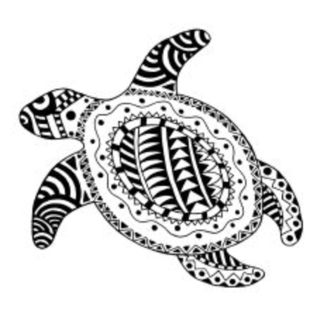Zentangle stylized turtle.のイラスト素材