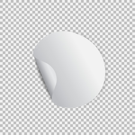 Round sticker with peel off corner on a transparent backgroundのイラスト素材