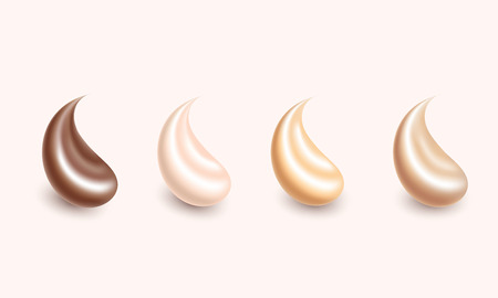 Realistic skin foundation liquid creamy textureのイラスト素材