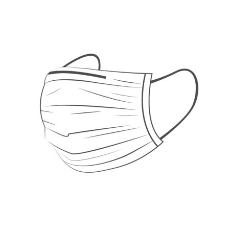 Safety breathing white mask Corona Virusのイラスト素材