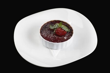 Chocolate cupcake with raspberry and chocolate glaze.selective focusの写真素材