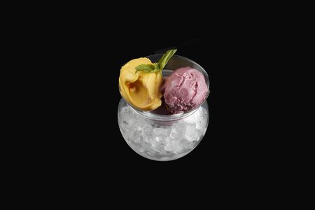 fruit sharbet on a stand with iceの写真素材