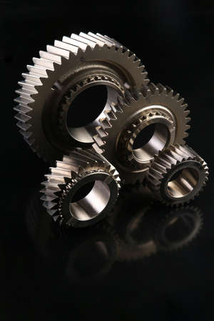 Spare parts for cars. on a black background. Selective focusの写真素材