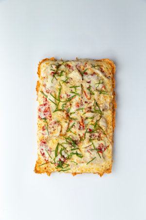 Detroit pizza on a light background. selective focus.の写真素材