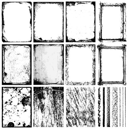 Set of Frames, Textures, Lines & Brushes.のイラスト素材