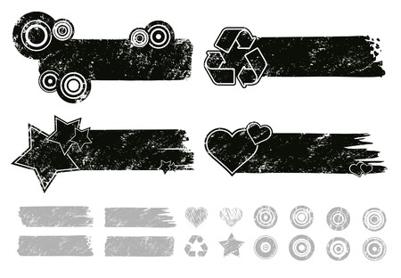 Grunge Banners / Each element separately for making your own composition.のイラスト素材