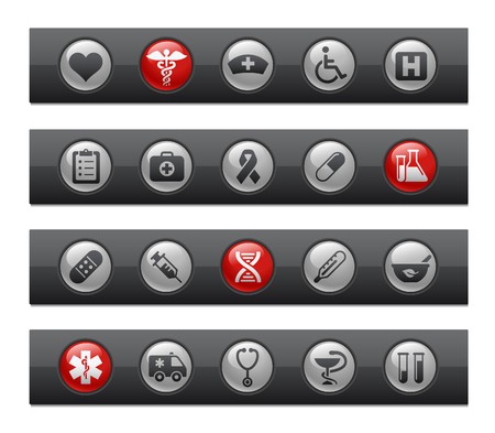 Medicine & Heath care // Button Bar Seriesのイラスト素材