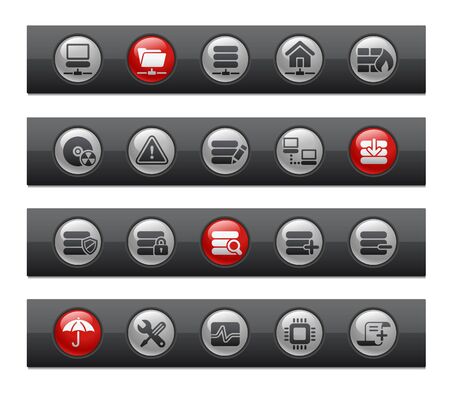 Network & Server  // Button Bar Seriesのイラスト素材