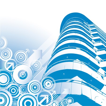 Urban Composition with traced buildingのイラスト素材