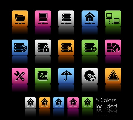 Network & Server  / The file includes 5 colors in different layers.のイラスト素材
