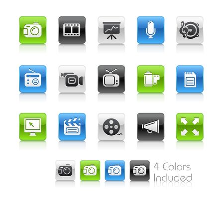 Multimedia / The vector file includes 4 colors in different layers.のイラスト素材