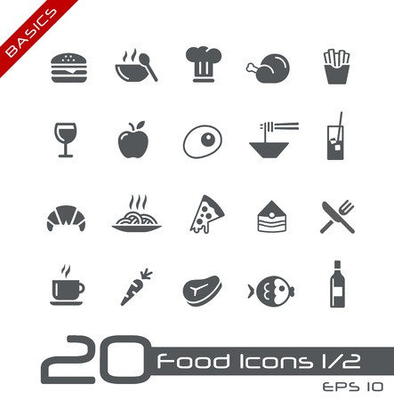 Food Icons - Set 1 of 2 -- Basicsのイラスト素材