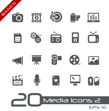 Multimedia Icons -- Basics Seriesのイラスト素材