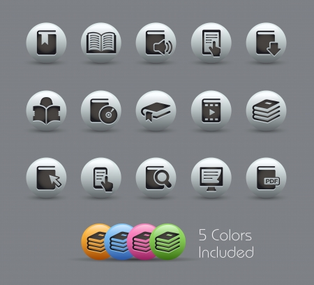 Book Icons --  file includes 5 colors のイラスト素材