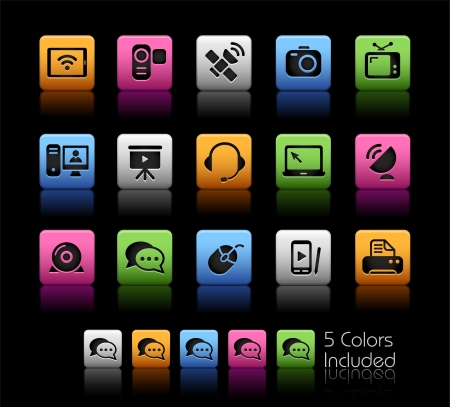 Communication Icons - Color Box_It includes 5 color versions for each icon in different layers のイラスト素材