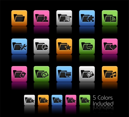 Folder Icons 2 - Color Box_It includes 5 color versions for each icon in different layers のイラスト素材