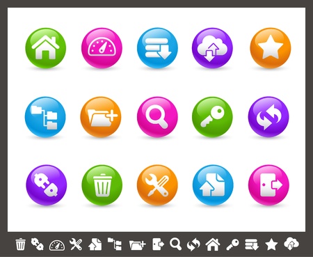 FTP and Hosting Icons -- Rainbow Seriesのイラスト素材