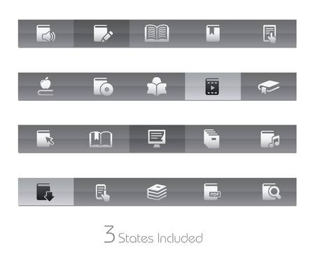 Books - Gelbar Series - The EPS file includes 3 buttons states in different layers のイラスト素材