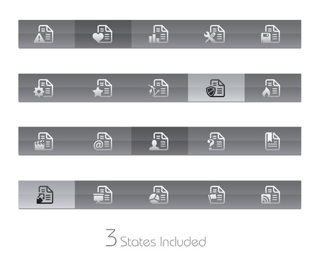 Documents - Set 2 - Gelbar Series - The EPS file includes 3 buttons states in different layers のイラスト素材