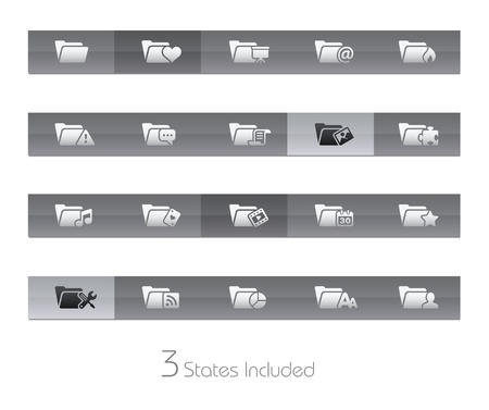 Folder - Set 2 - Gelbar Series - The EPS file includes 3 buttons states in different layers のイラスト素材