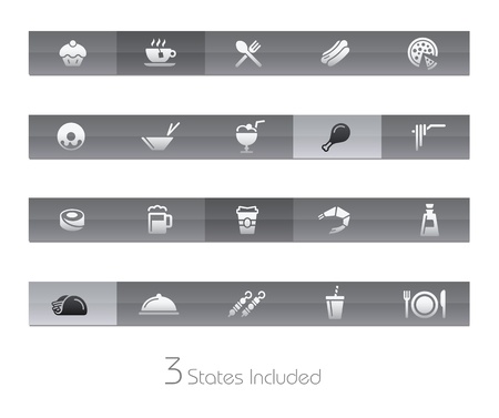 Food - Set 2 - Gelbar Series - The EPS file includes 3 buttons states in different layers のイラスト素材
