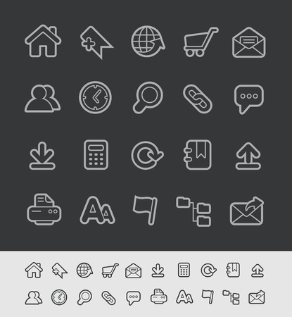 Website Icons - Black Line Series -- Contain Transparenciesのイラスト素材