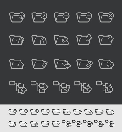 Folder Icons - 1 of 2 -- Black Line Seriesのイラスト素材
