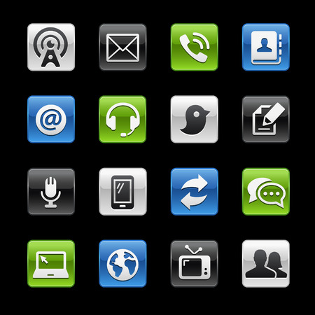 Communications Glossy Buttons -- Gelbox Seriesのイラスト素材