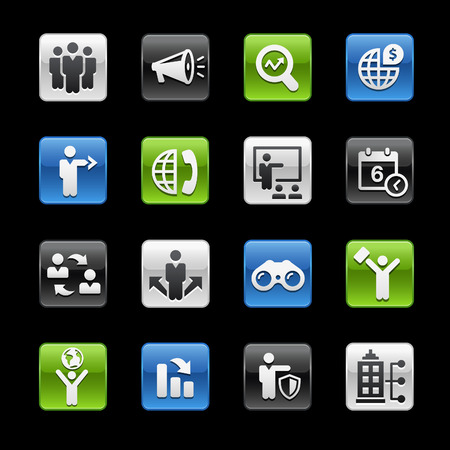 Searching Opportunities and Business Strategies Glossy Buttons -- Gelbox Seriesのイラスト素材
