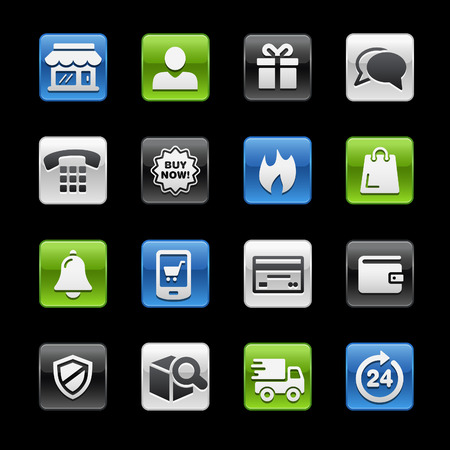 E-Shopping Glossy Buttons -- Gelbox Seriesのイラスト素材