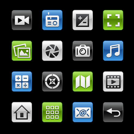 Media Interface Glossy Buttons -- Gelbox Seriesのイラスト素材