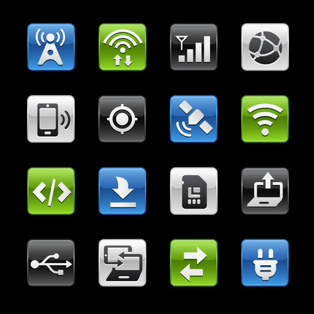 Connectivity Glossy Buttons -- Gelbox Seriesのイラスト素材