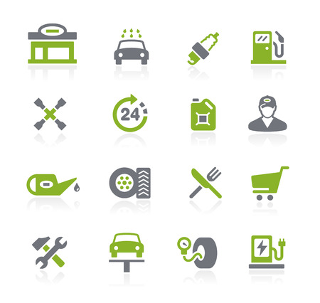 Gas Station Icons -- Natura Seriesのイラスト素材