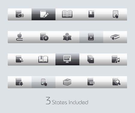 Books file includes 3 buttons states in different layers.のイラスト素材
