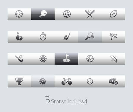 Sport -- EPS file includes 3 buttons states in different layers.のイラスト素材