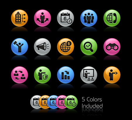 Business Opportunities and Strategies Icon set - Gelcolor Seriesのイラスト素材