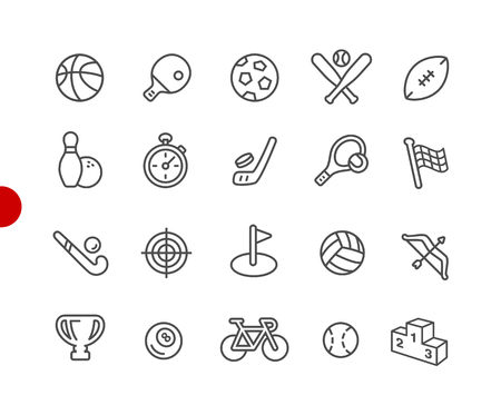 Sports Icons -- Red Point Series - Vector line icons for your digital or print projects.のイラスト素材