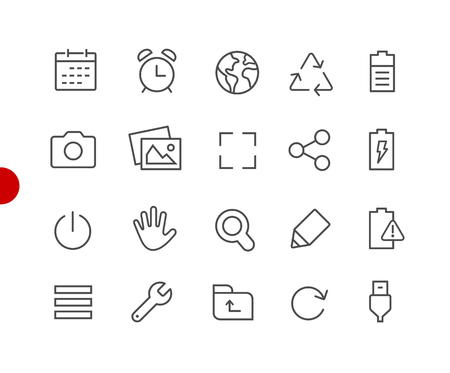 Web & Mobile Icons 3 // Red Point Series - Vector line icons for your digital or print projectsのイラスト素材