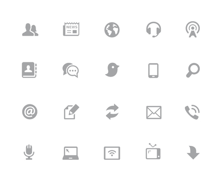 Communications Icon Set // 32 pixels Icons White Series - Vector icons designed to work in a 32 pixel grid.のイラスト素材