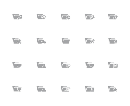 Folder Icons - 2 of 2 // 32 pixels Icons White Series - Vector icons designed to work in a 32 pixel grid.のイラスト素材