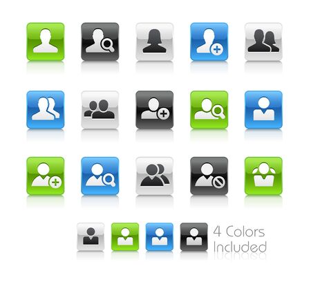 Avatar Icons - The vector file includes 4 color versions for each icon in different layers.のイラスト素材