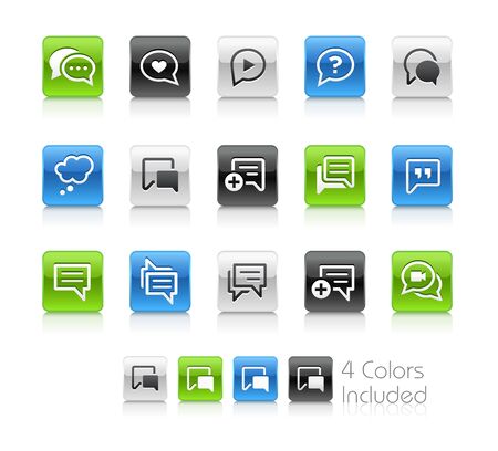 Bubble Icons - The vector file includes 4 color versions for each icon in different layers.のイラスト素材