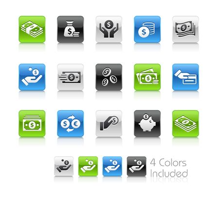 Money Icons - The vector file includes 4 color versions for each icon in different layers.のイラスト素材